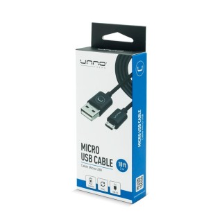 Cable micro USB 2.0 3m/10ft black UNNO TEKNO cb4055bk