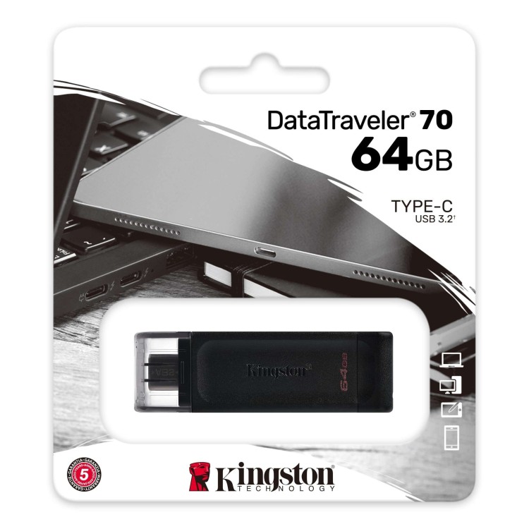 memoria usb 64gb kingston 3.2 gen 1 data traveler 70 type c