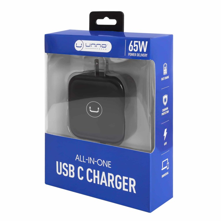 Cargador USB C todo en uno 65w pw5293bk UNNO TEKNO