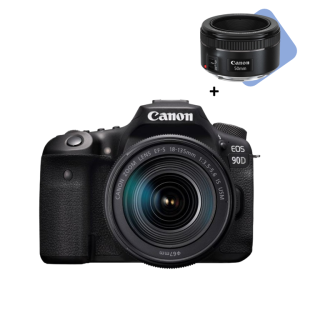 Combo: Cámara CANON EOS 90D + Lente CANON EF 50mm f/1.8 STM