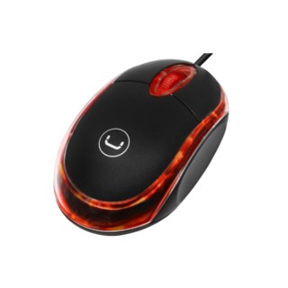 mouse optico usb c/luz led negro/rojo unno