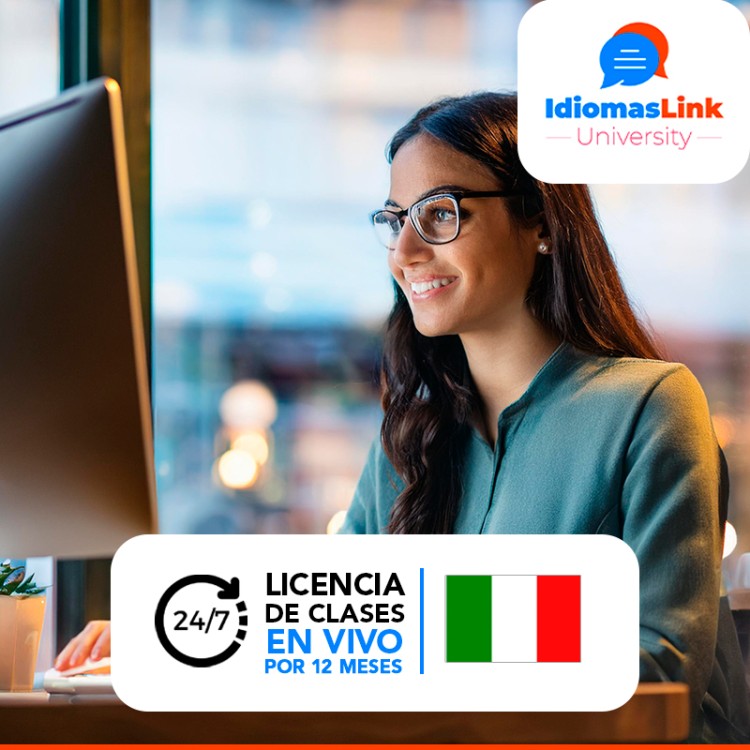 Idioma ITALIANO - Clases ilimitadas en vivo por 12 meses