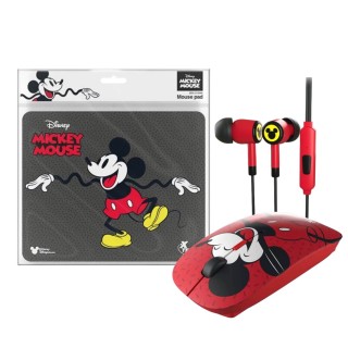 Combo: Mouse pad + Audifonos + Mouse inalambrico XTECH Mickey Mouse