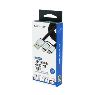 Cable 2en1 lightning & micro USB UNNO