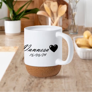 Taza de personalizada con base de corcho 14 oz