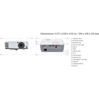 Proyector VIEWSONIC PA503S resolución SVGA 800x600 3800LM