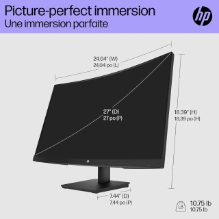 Monitor HP MT V27c G5 Curvo de 27 pulgadas resolución 1920x1080 75Hz con conexiones DP y HDMI